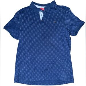Guess Navy Polo Shirt with Light Blue Accents L